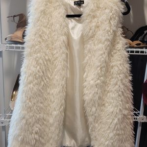 Gorgeous White Faux Fur Vest